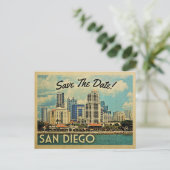 San Diego Save the Date Vintage Postkarten (Stehend Vorderseite)