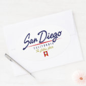 San Diego Script Ovaler Aufkleber (Umschlag)