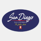 San Diego Script Ovaler Aufkleber (Vorderseite)