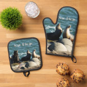 San Diego Sea Lions Ofenhandschuh & Topflappen-Set (Oben Unten)