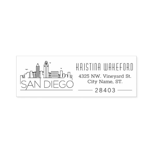 San Diego | Selbstfarbige Briefmarke der benutzerd Permastempel (Design)