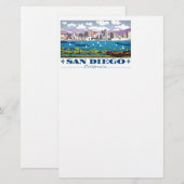San Diego Skyline Briefpapier (Vorne/Hinten)
