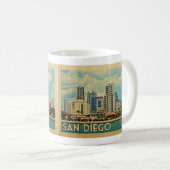 San Diego Skyline California Kaffeetasse (VorderseiteRechts)