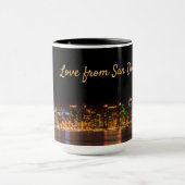 San Diego Skyline City Black & Gold Souvenir Tasse (Zentrum)