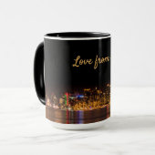 San Diego Skyline City Black & Gold Souvenir Tasse (Vorderseite Links)