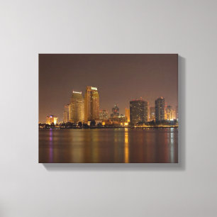 San Diego Skyline-Dämmerung Leinwanddruck