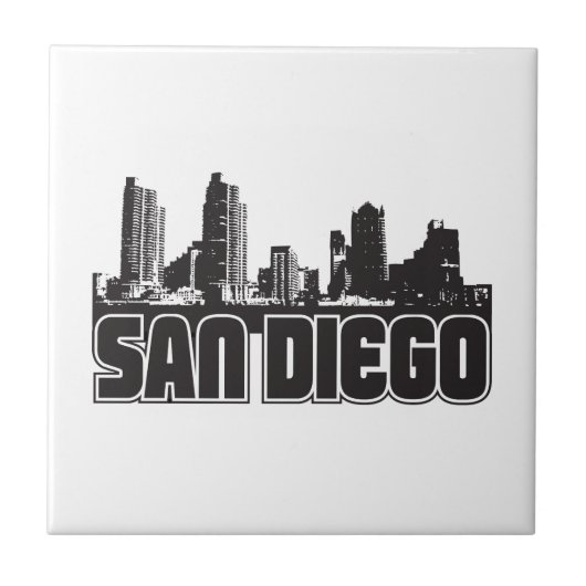 San Diego Skyline Fliese (Vorderseite)