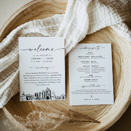 San Diego Skyline Hochzeitskarte 12x18 Flat Card Einladung