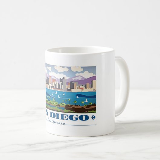 San Diego Skyline Kaffeetasse (VorderseiteRechts)