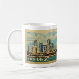 San Diego Skyline Kalifornien Vintage Reise Kaffeetasse