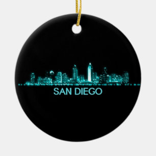 San Diego Skyline Keramik Ornament