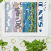 San Diego Skyline Küchentuch (Gefaltet)