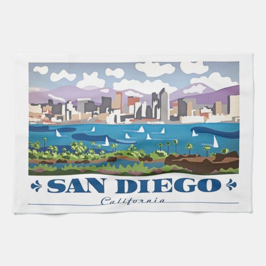 San Diego Skyline Küchentuch (Horizontal)