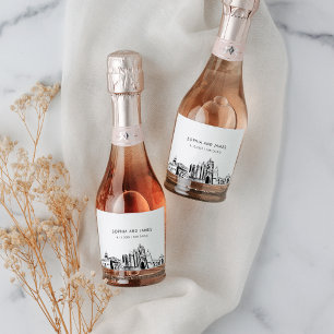 San Diego Skyline Mini Schaumweinetikett