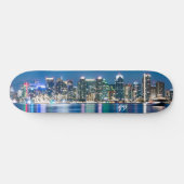 San Diego Skyline Mit Monogramm Skateboard (Horizontal)