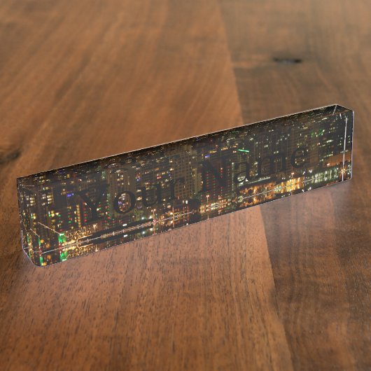 San Diego Skyline-Nacht Namensplakette (Seite)