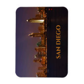 San Diego Skyline Nachtlicht von San Diego Bay Magnet (Vertikal)