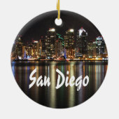 San Diego Skyline nachts Keramik Ornament (Hinten)