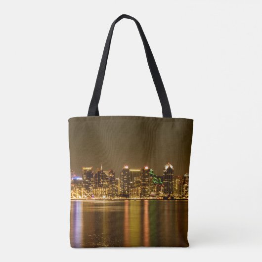 San Diego Skyline Night California Tasche (Rückseite)