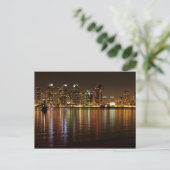 San Diego Skyline Night Postkarte (Stehend Vorderseite)