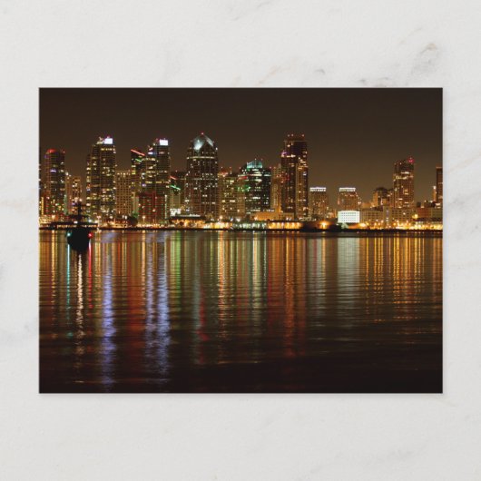 San Diego Skyline Night Postkarte (Vorderseite)