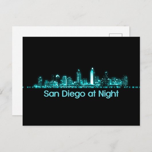 San Diego Skyline Postkarte (Vorne/Hinten)