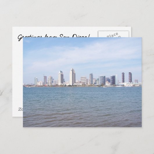 San Diego Skyline Postkarte (Vorne/Hinten)