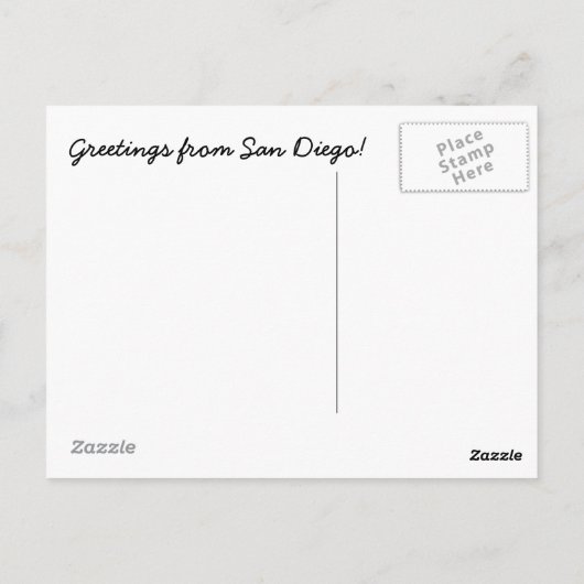 San Diego Skyline Postkarte (Rückseite)