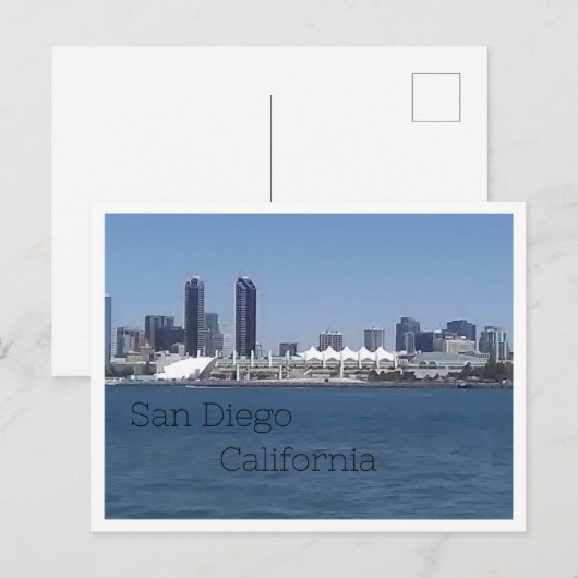 San Diego Skyline Postkarte (Vorne/Hinten)