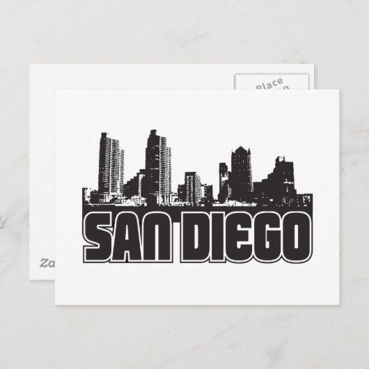 San Diego Skyline Postkarte (Vorne/Hinten)