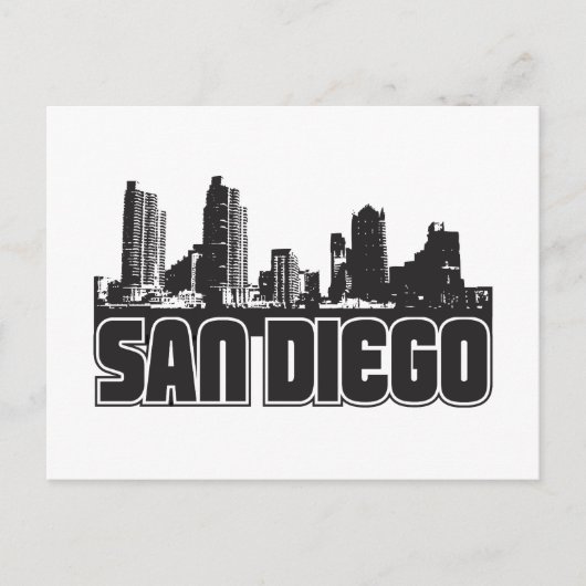 San Diego Skyline Postkarte (Vorderseite)
