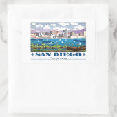 San Diego Skyline Rechteckiger Aufkleber (Tasche)