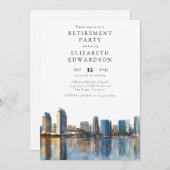 San Diego Skyline Retirement Party Einladung (Vorne/Hinten)