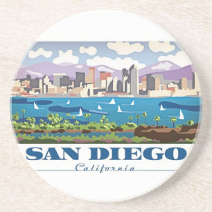 San Diego Skyline Sandstein Untersetzer