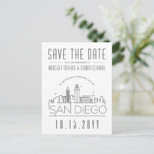 San Diego Skyline Save the Date grenzenloser Deko Postkarte