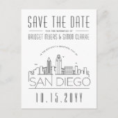 San Diego Skyline Save the Date grenzenloser Deko Postkarte (Vorderseite)