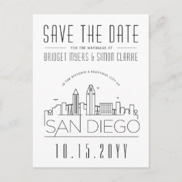 San Diego Skyline Save the Date grenzenloser Deko Postkarte