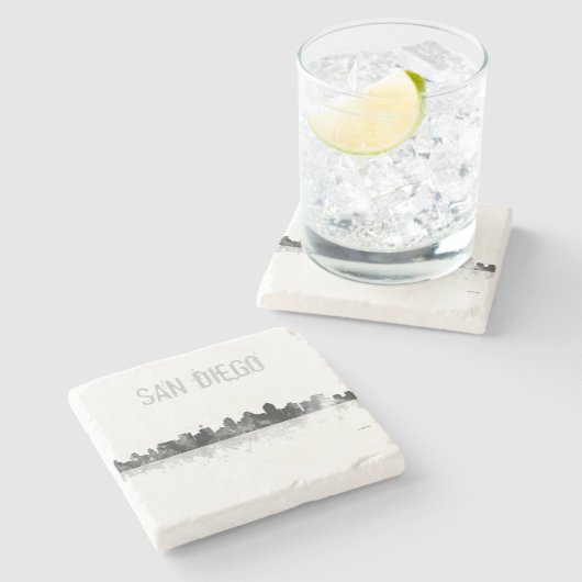 SAN DIEGO SKYLINE - Stone Drinks Untersetzer (Seitenansicht)