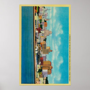 San Diego Skyline vom BaySan Diego, CA Poster