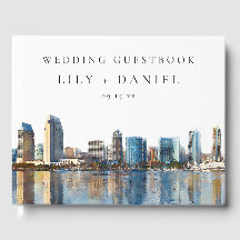 San Diego Skyline Watercolor Wedding