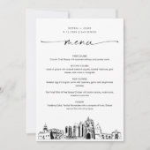 San Diego Skyline Wedding Dinner Menu Card 12x18 (Vorderseite)