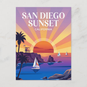 San Diego Sonnenuntergang Kalifornien Postkarte