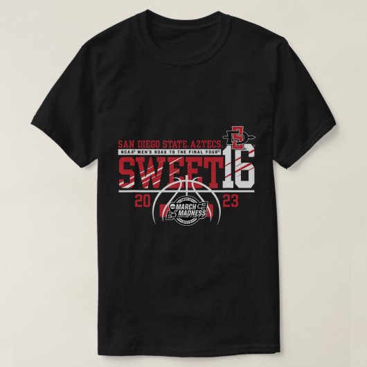 San Diego Staat Aztecs Sweet 16 2023 Basketball Bl T-Shirt (Design vorne)