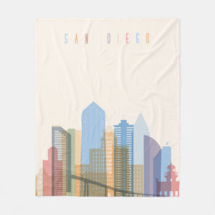 San Diego Stadt-Skyline Fleecedecke