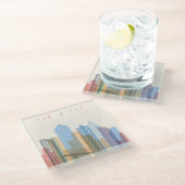 San Diego Stadt-Skyline Glasuntersetzer (Schrägansicht)