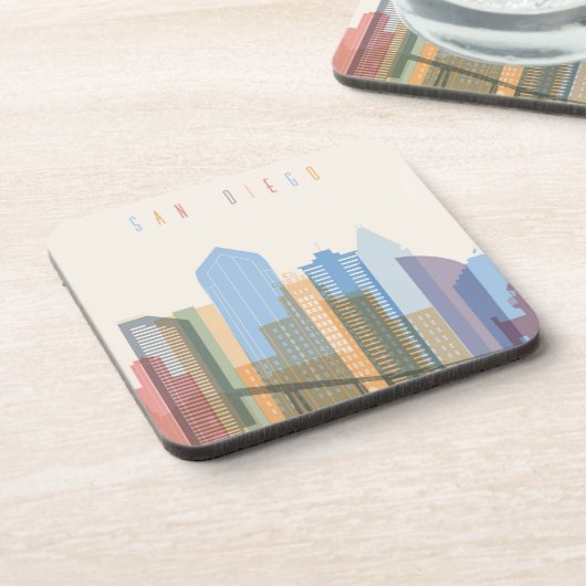 San Diego Stadt-Skyline Untersetzer (Linke Seite)