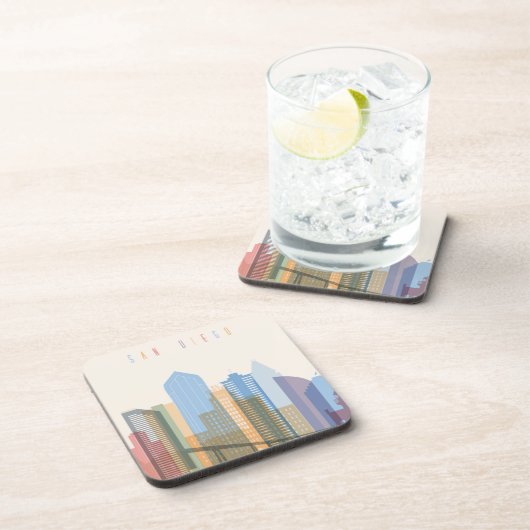 San Diego Stadt-Skyline Untersetzer (Rechte Seite)