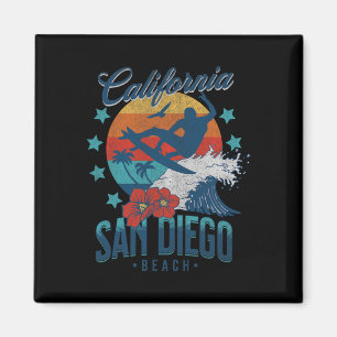 San Diego Strand Kalifornien Surfen Vintage-Ferien Magnet