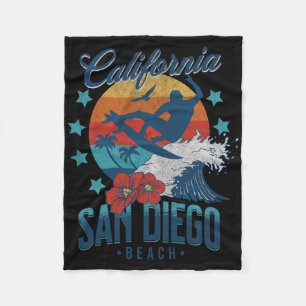 San Diego Strand Kalifornien Surfen Vintage Urlaub Fleecedecke