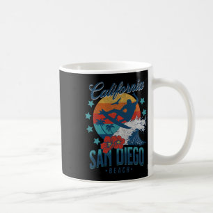 San Diego Strand Kalifornien Surfen Vintage Urlaub Kaffeetasse